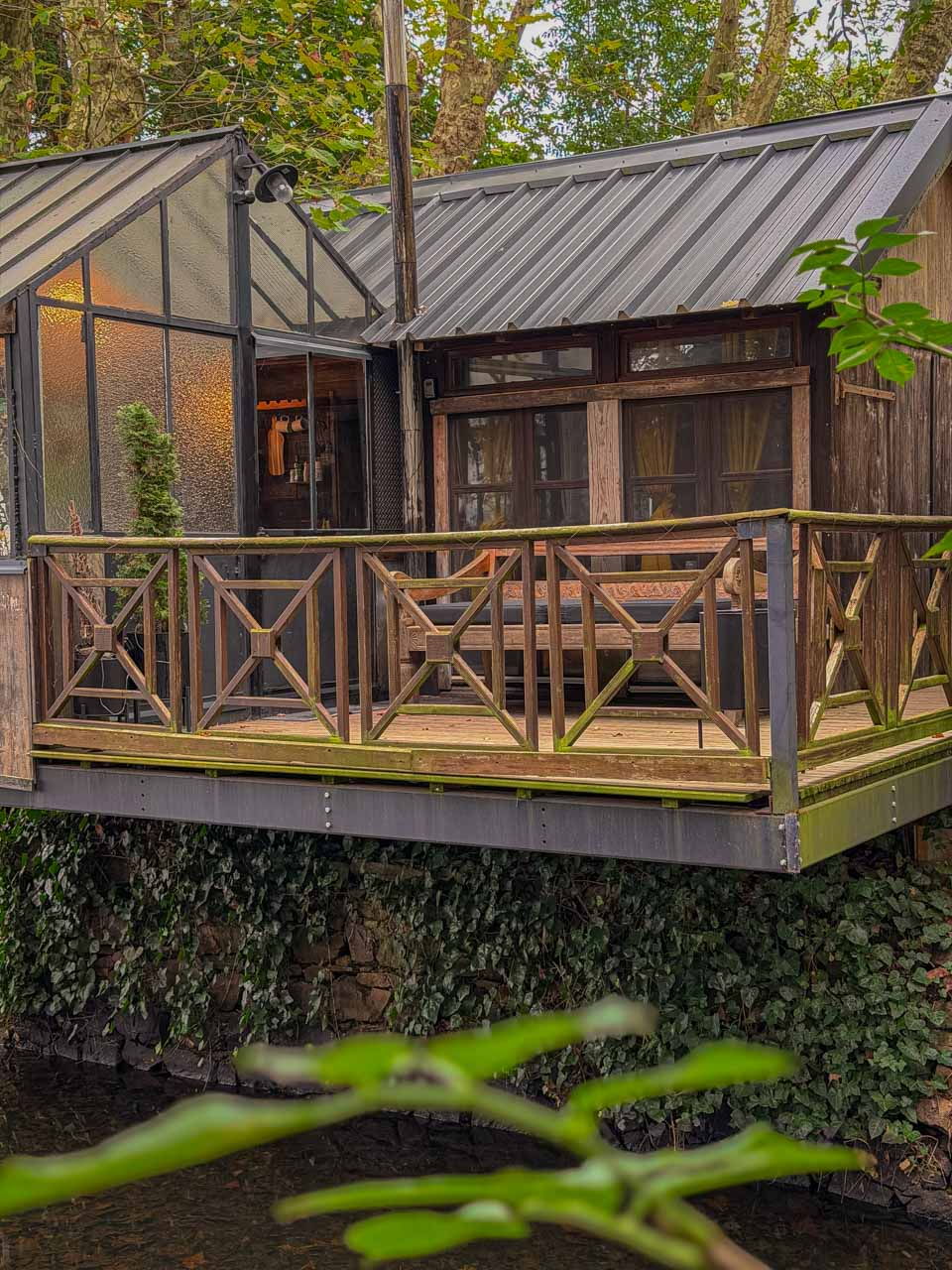 cabane glass terrasse exterieur